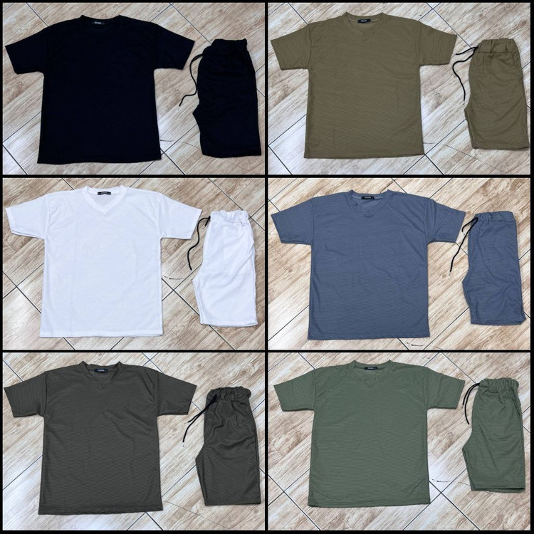 ست تیشرت یقه هفت و شلوارک